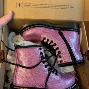 Dr. Martens Pink Glitter Boots Brand New With Box